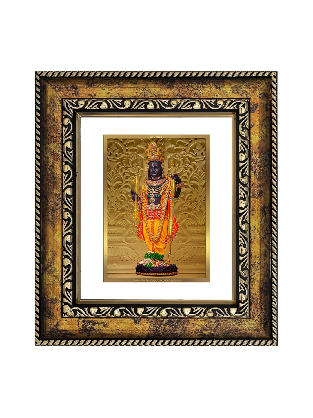 

DIVINITI 24K Gold Plated Ram Lalla Wooden Wall Photo Frames