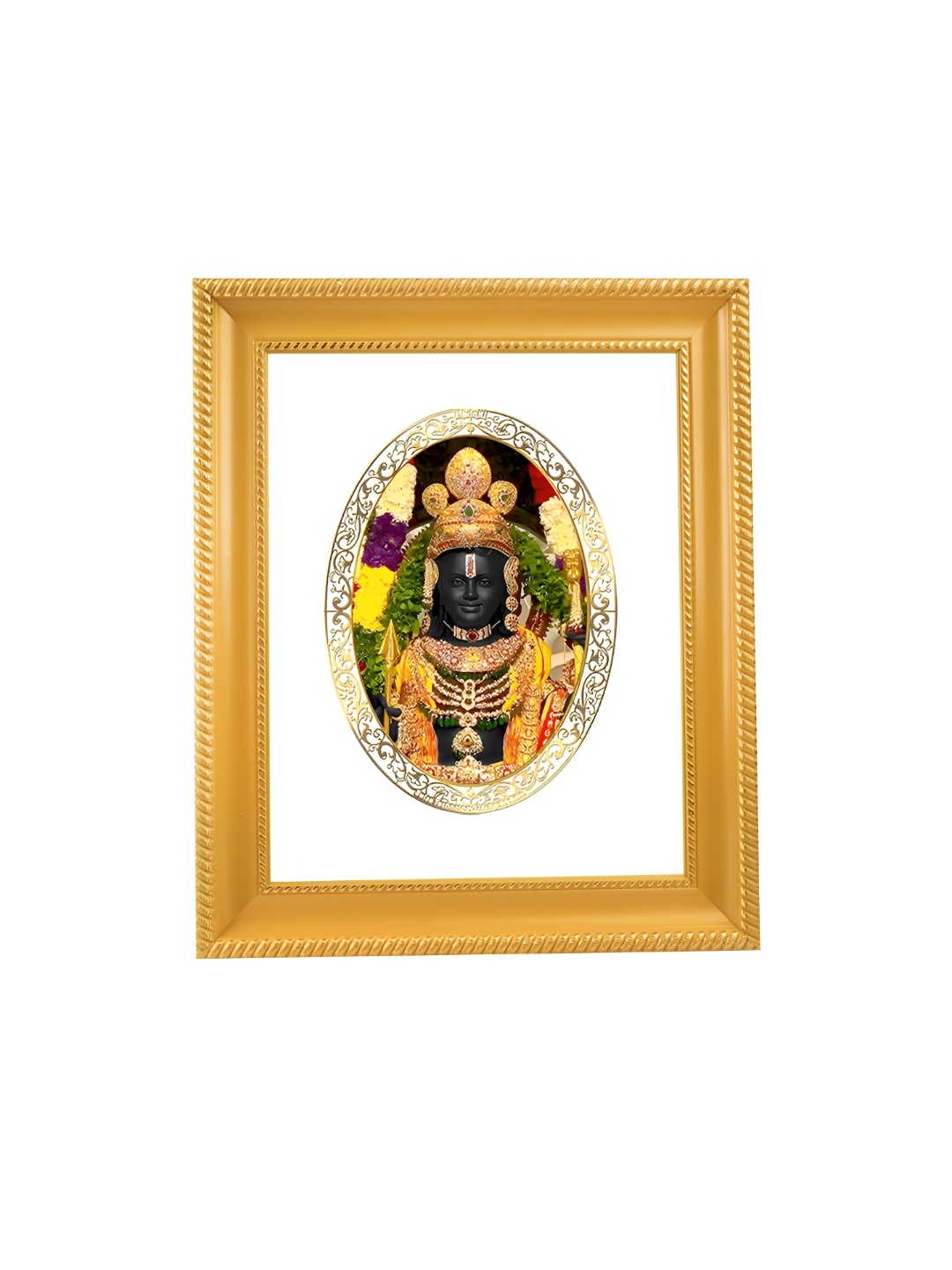 

DIVINITI 24K Gold Plated Ram Lalla Wooden Wall Photo Frame