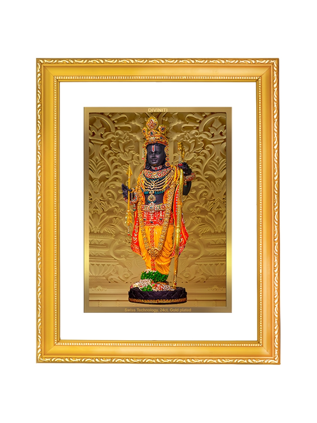 

DIVINITI GoldToned and White 24K Gold-Plated Ram Lalla Photo Frame