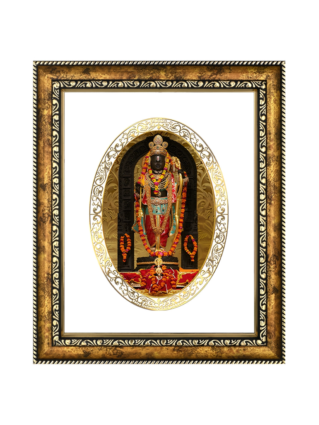 

DIVINITI 24K Gold Plated Ram Lalla Wooden Wall Photo Frames