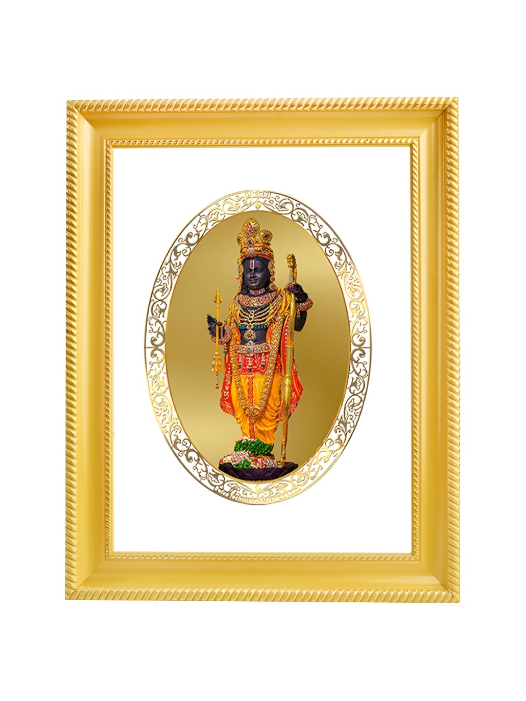 

Diviniti GoldToned and White 24K Gold Plated Ram Lalla Wooden Wall Photo Frames