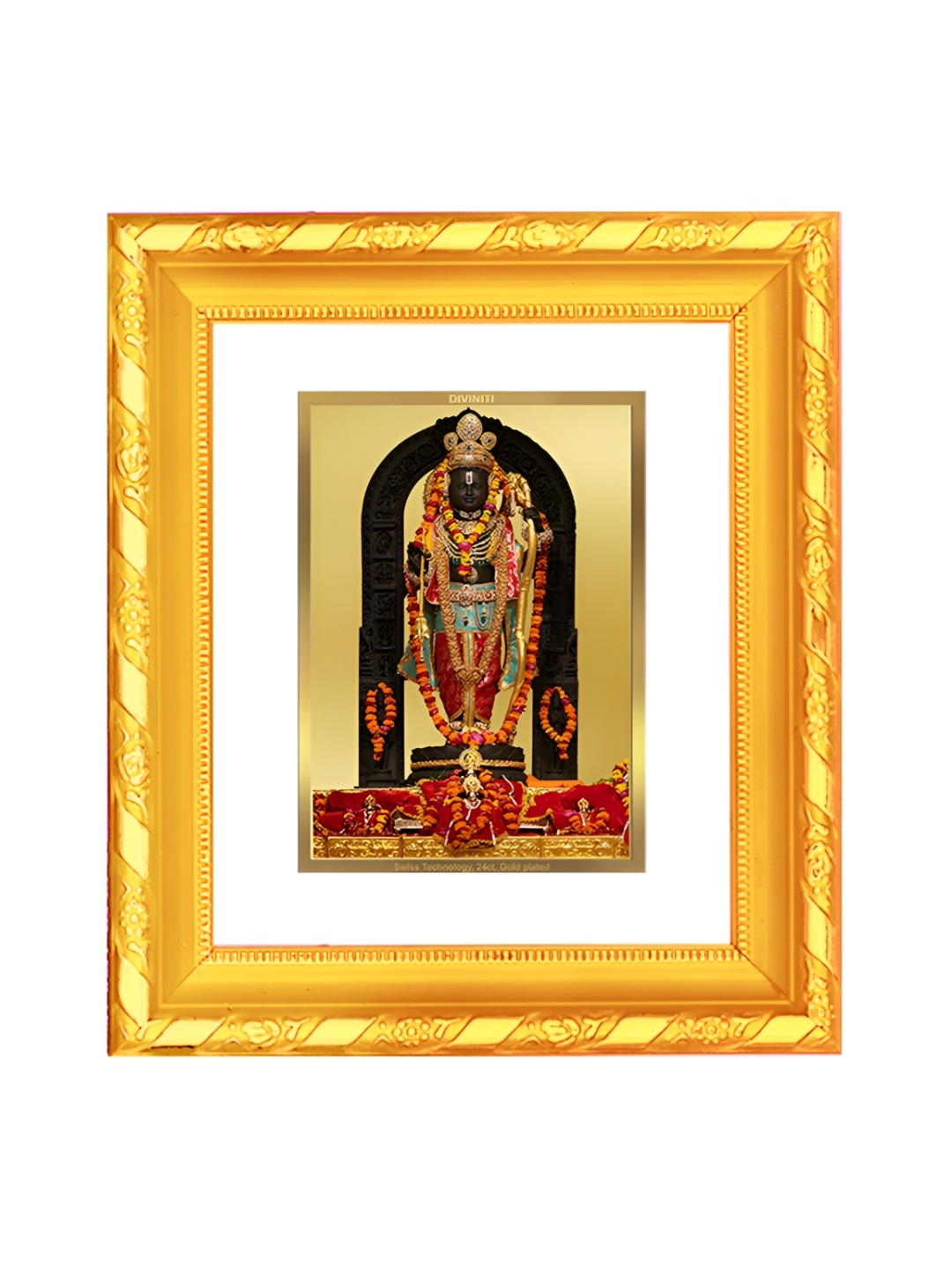 

DIVINITI 24K Gold Plated Ram Lalla Wooden Wall Photo Frame