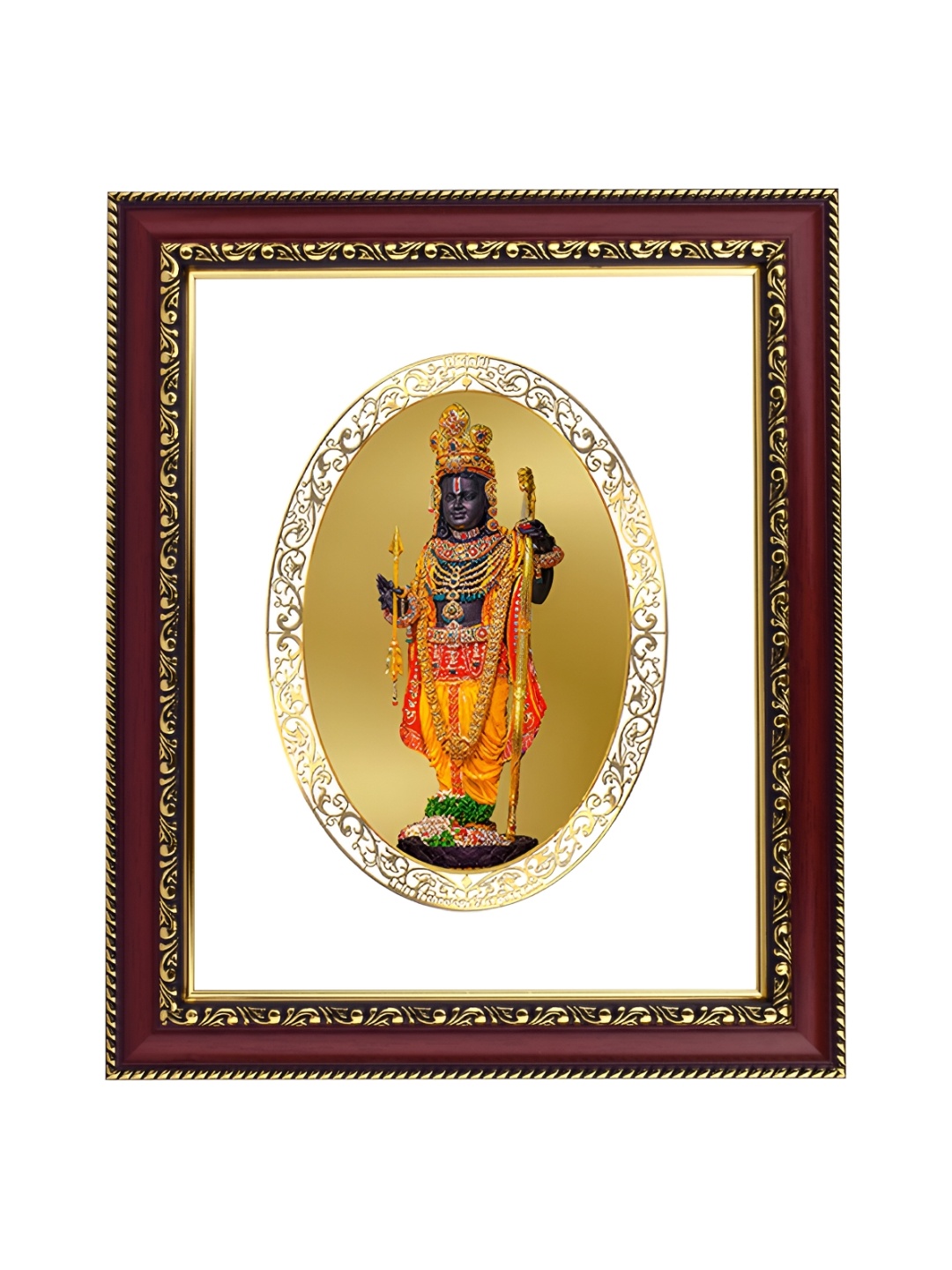 

DIVINITI GoldToned and White 24K Gold-Plated Ram Lalla Photo Frame
