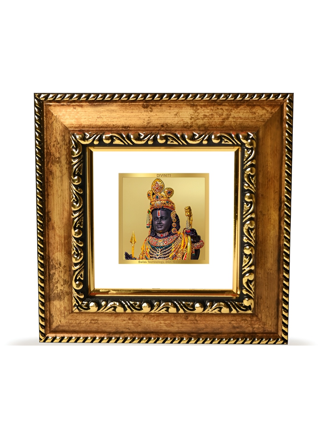

DIVINITI 24K Gold Plated Ram Lalla Wooden Table Photo Frame