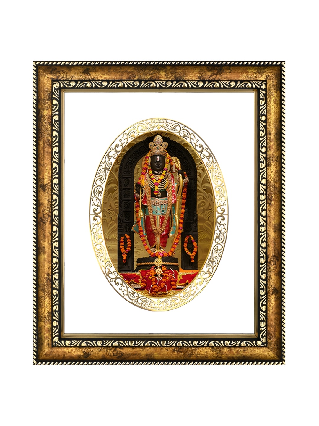 

DIVINITI 24K Gold Plated Ram Lalla Wooden Wall & Table Photo Frame