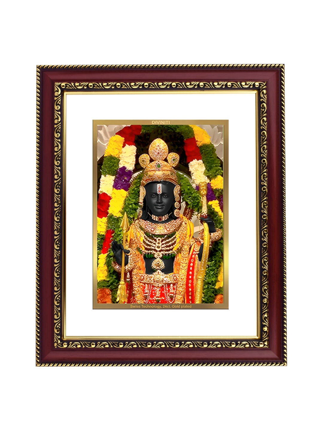 

DIVINITI GoldToned and White 24K Gold Plated Ram Lalla Photo Frame
