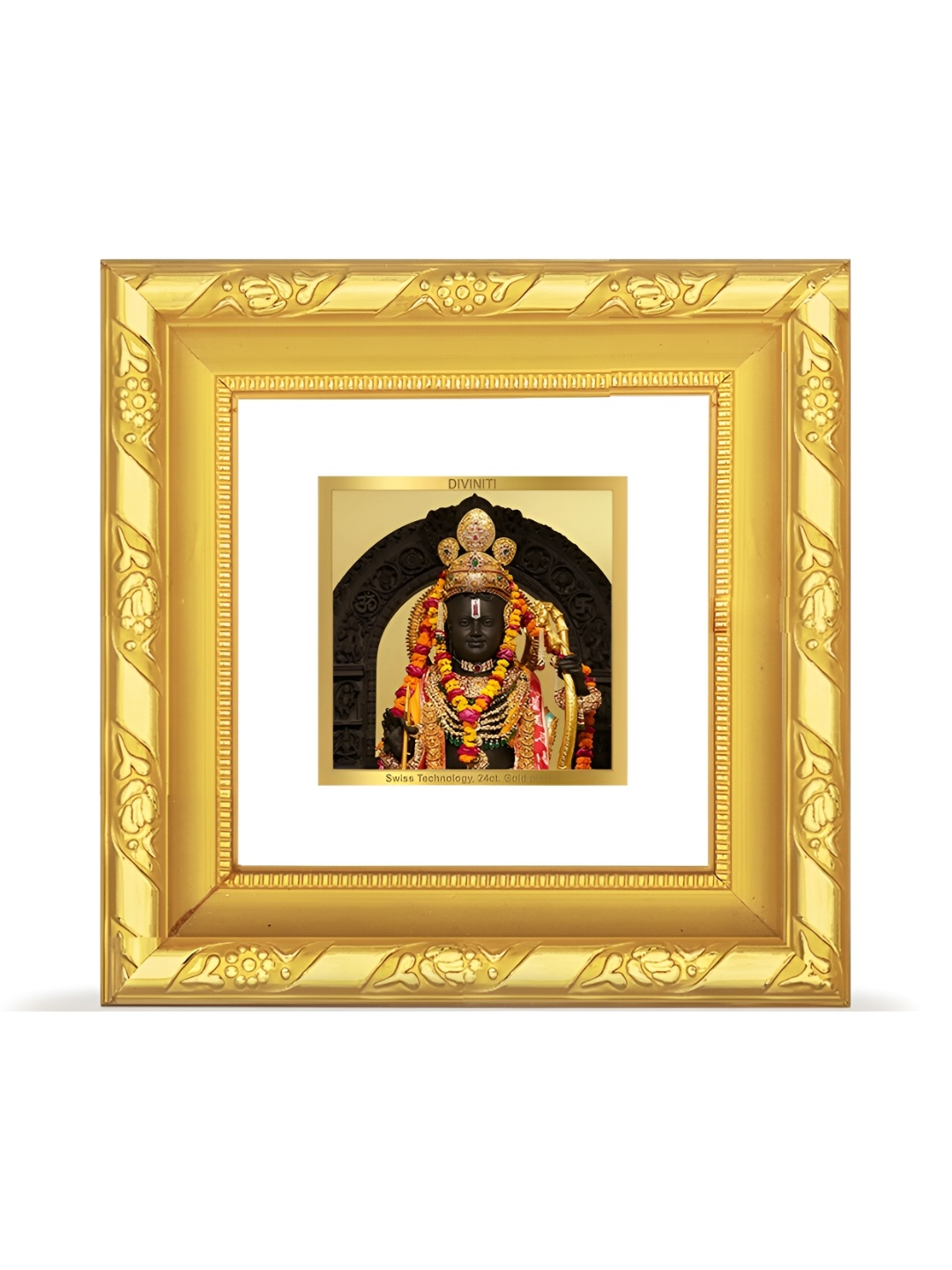 

DIVINITI GoldToned and White 24K Gold-Plated Ram Lalla Photo Frame