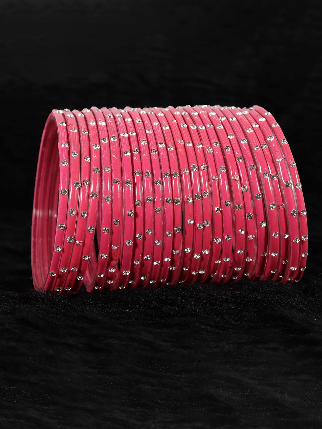 

LAVAZZA Set Of 24 Crystal-Studded Bangles, Rose