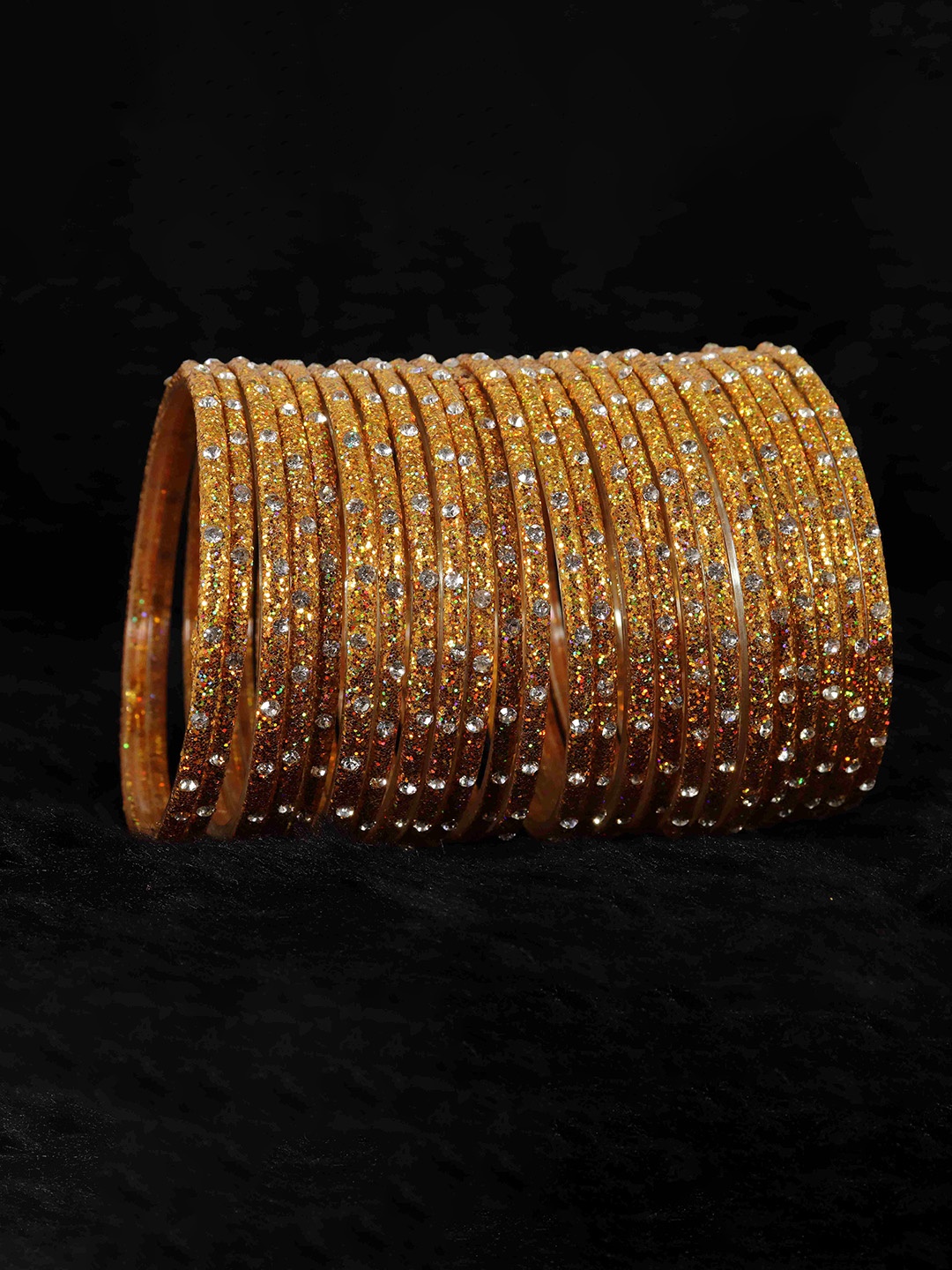 

LAVAZZA Set Of 24 Crystal-Studded Bangles, Gold