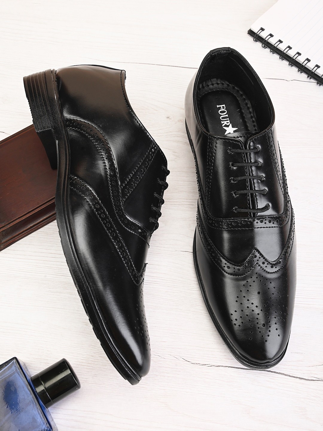 

FOUR STAR TRUCK SALES Men Lace Up Formal Oxfords, Black