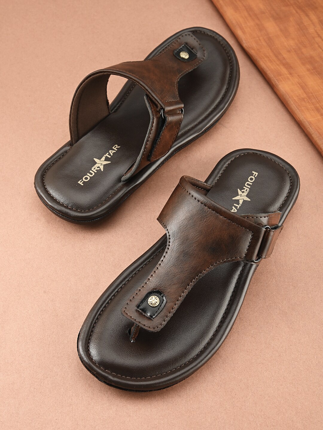 

FOUR STAR TRUCK SALES Men Comfort Sandals, Brown