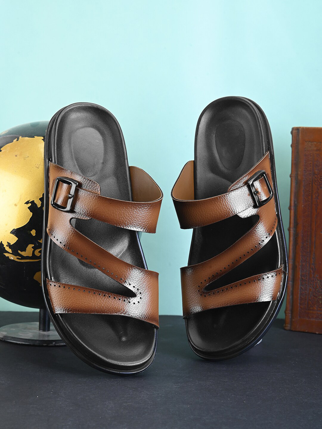 

FOUR STAR TRUCK SALES Men Comfort Sandals, Tan