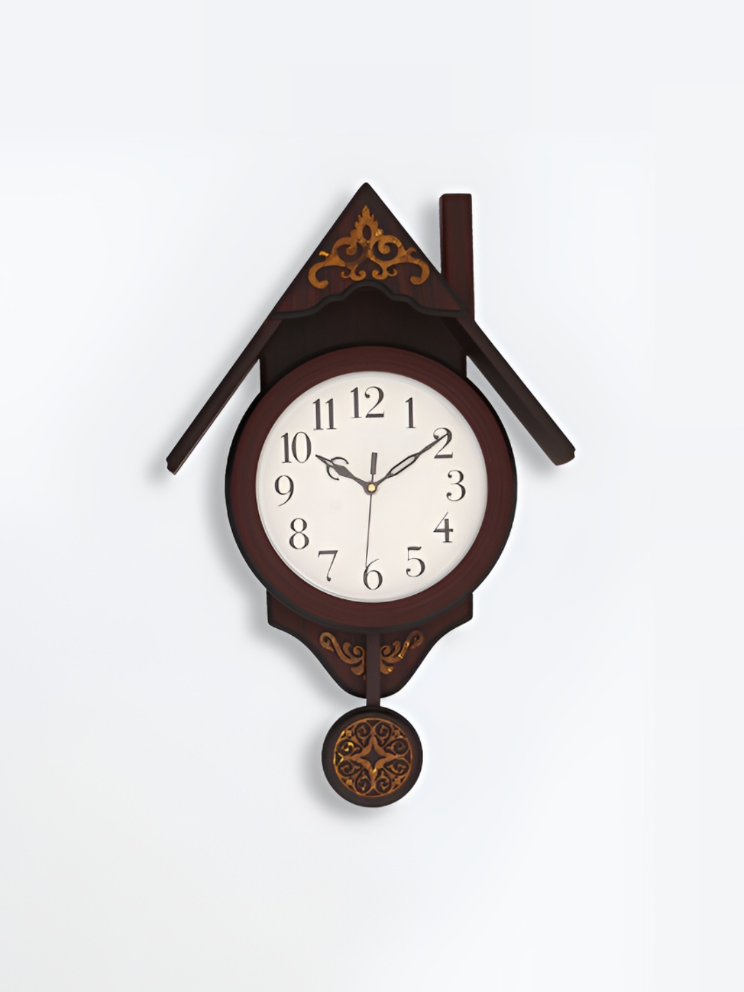 

Craft Smith Brown Embellished Abstract Shaped Wooden Traditional Wall Clock
