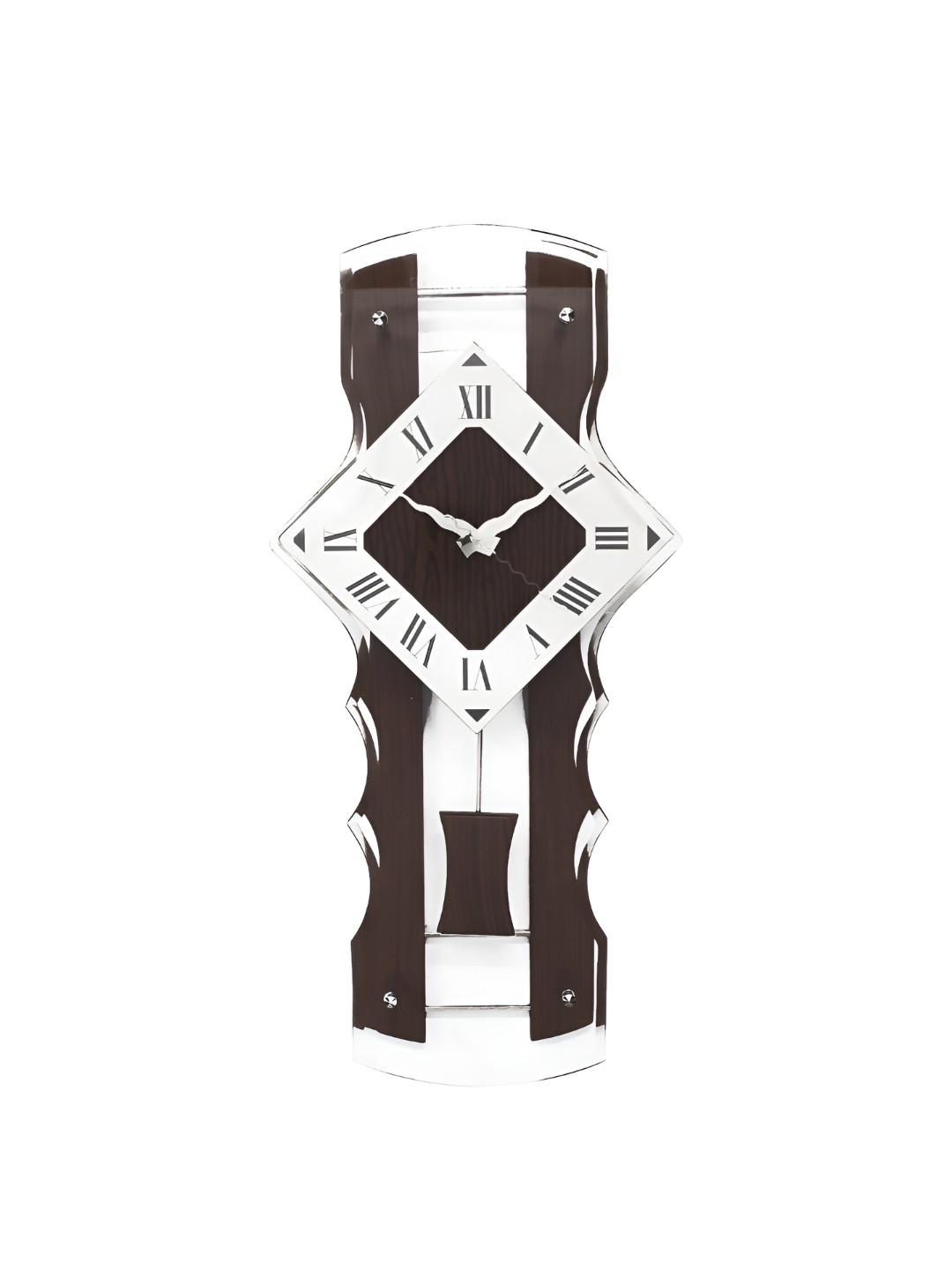 

Craft Smith Brown & White Textured Geometric Shaped Wooden Traditional Wall Clock