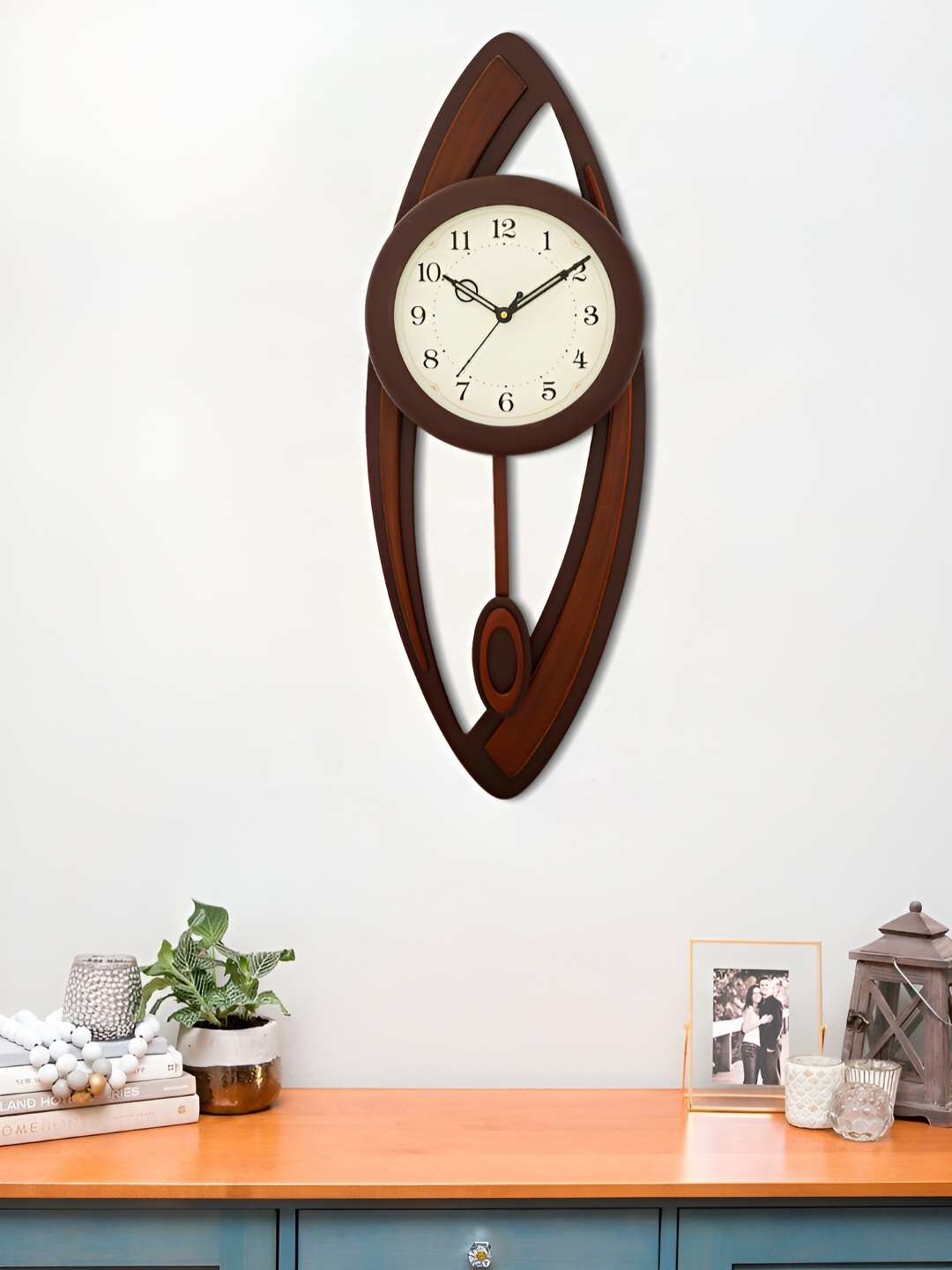 

Craft Smith Abstract Shaped Traditional Analogue Pendulum Wall Clock, Brown