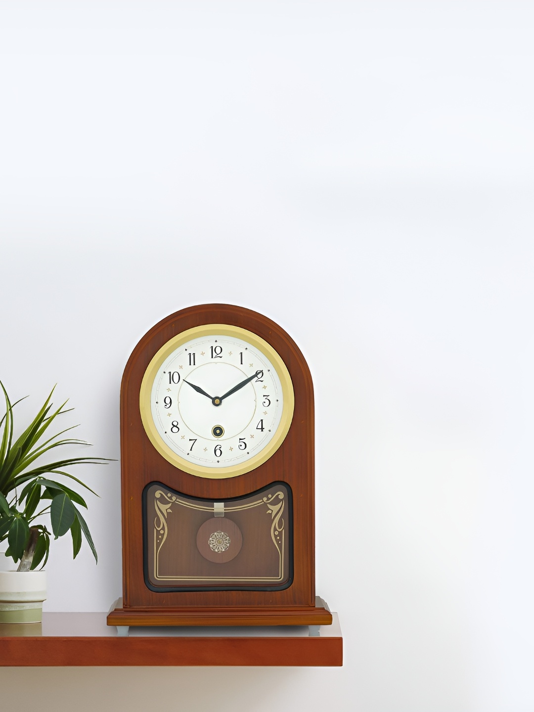 

Craft Smith Brown Abstract Shaped Wooden Traditional Table Clock