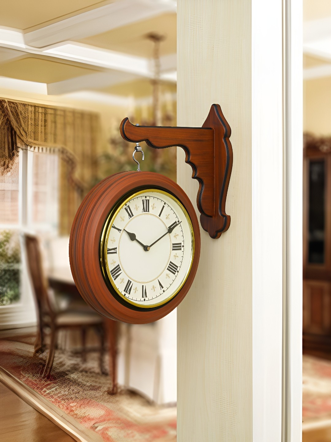 

Craft Smith Brown Round Wooden Traditional Wall Clock