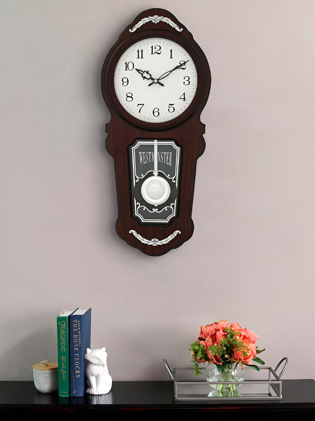 

Craft Smith Brown Textured Round Wooden Traditional Wall Clock