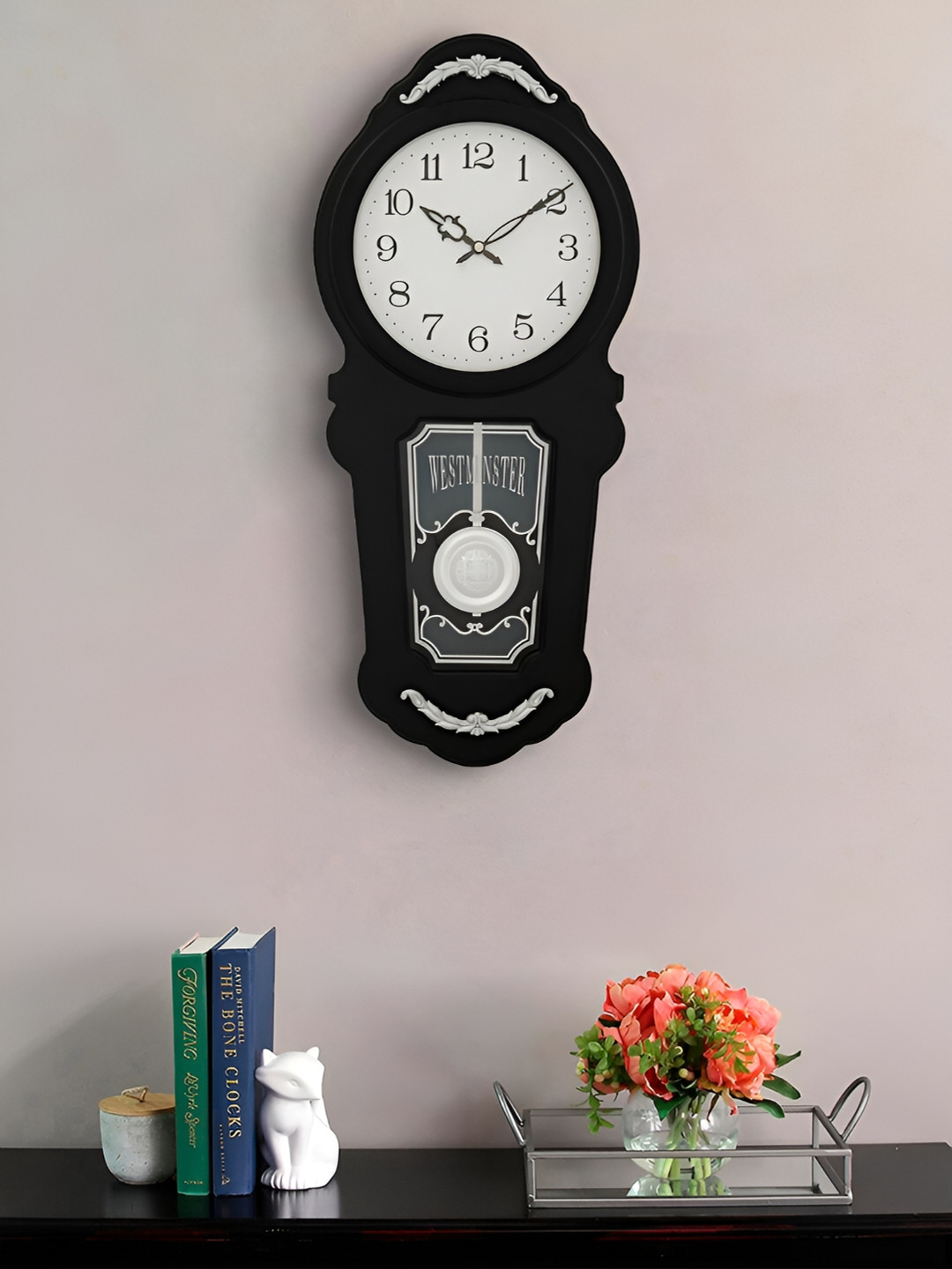 

Craft Smith Black Abstract Shaped Wooden Traditional Analogue Wall Clock
