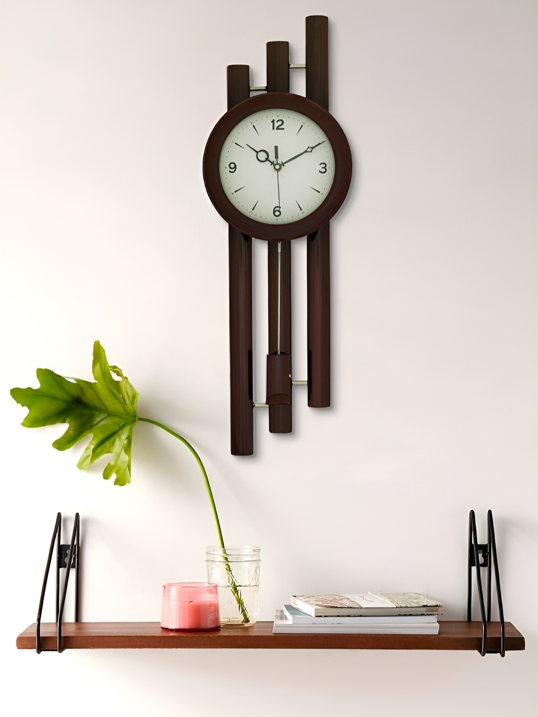 

Craft Smith Brown Round Wooden Traditional Wall Clock