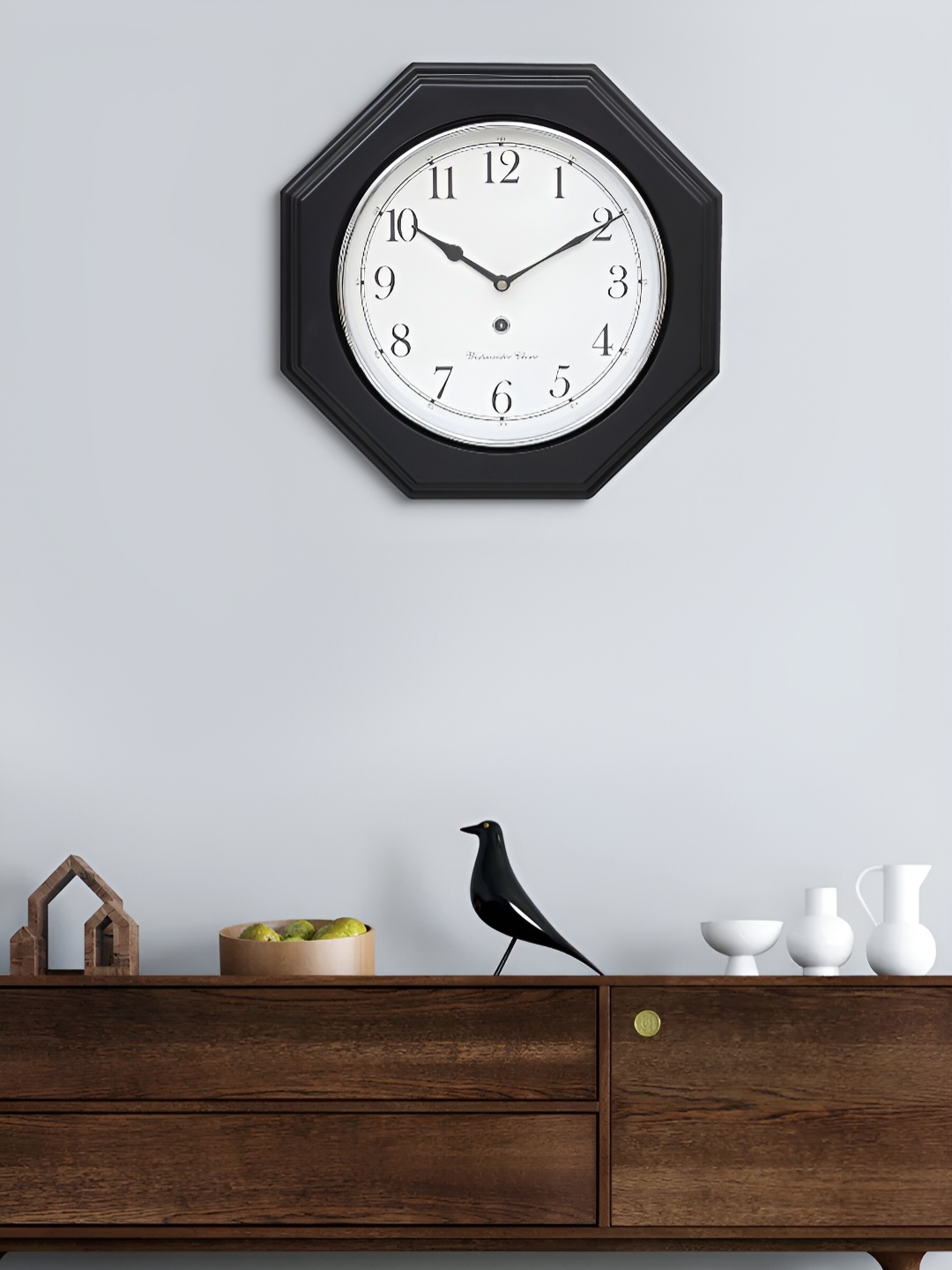

Craft Smith Black Geometric Shaped Wooden Traditional Wall Clock