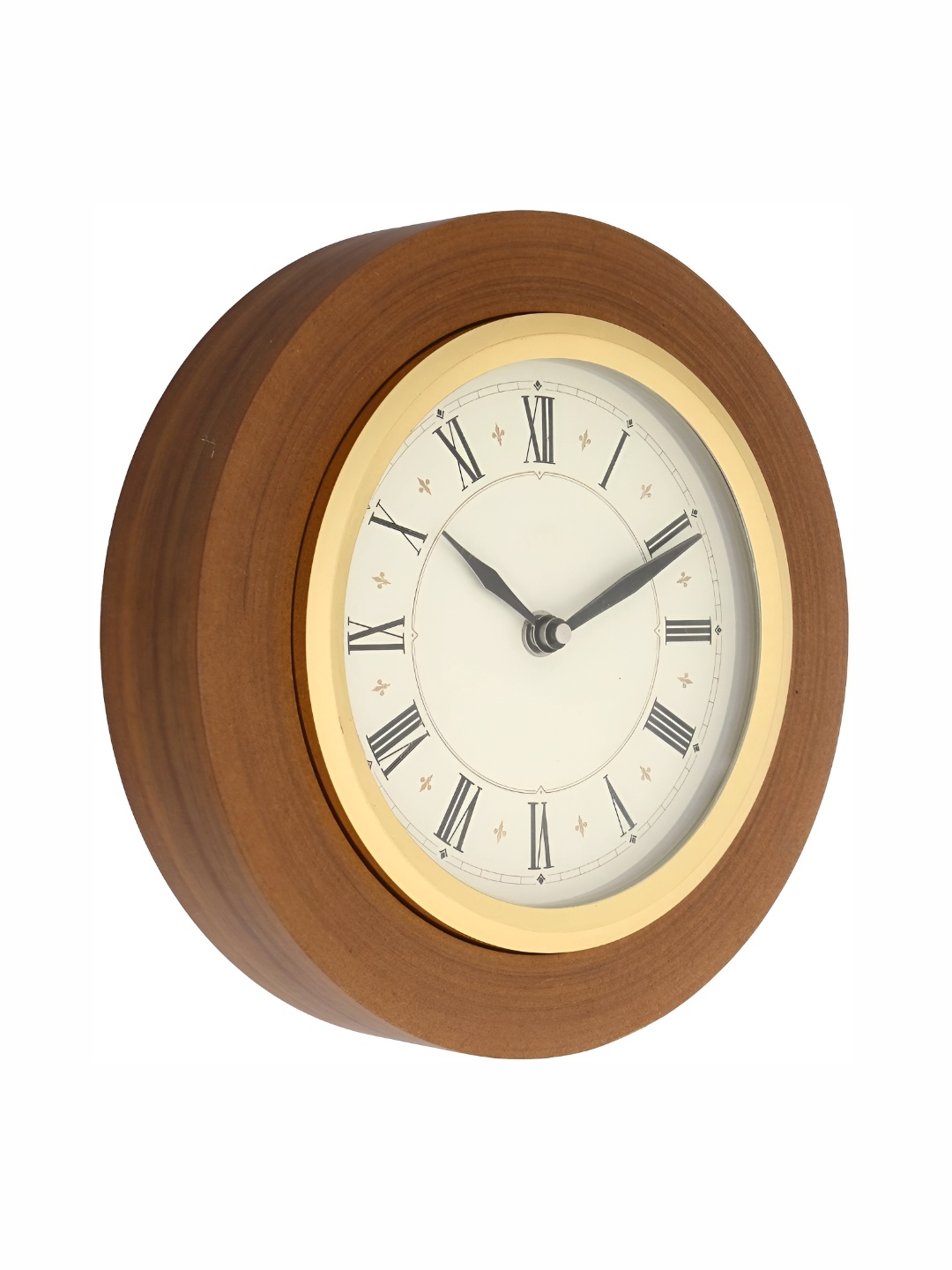 

Craft Smith Brown & Gold-Toned Textured Wooden Round Traditional Wall Clock