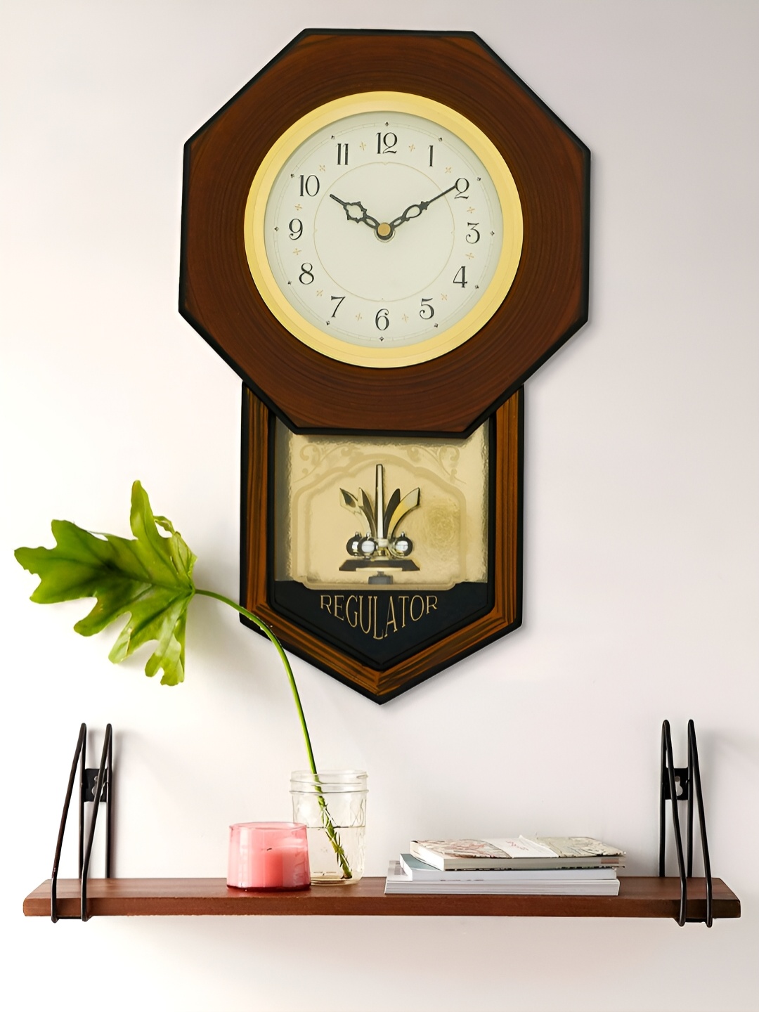 

Craft Smith Brown Geometric Shaped Wooden Traditional Wall Clock