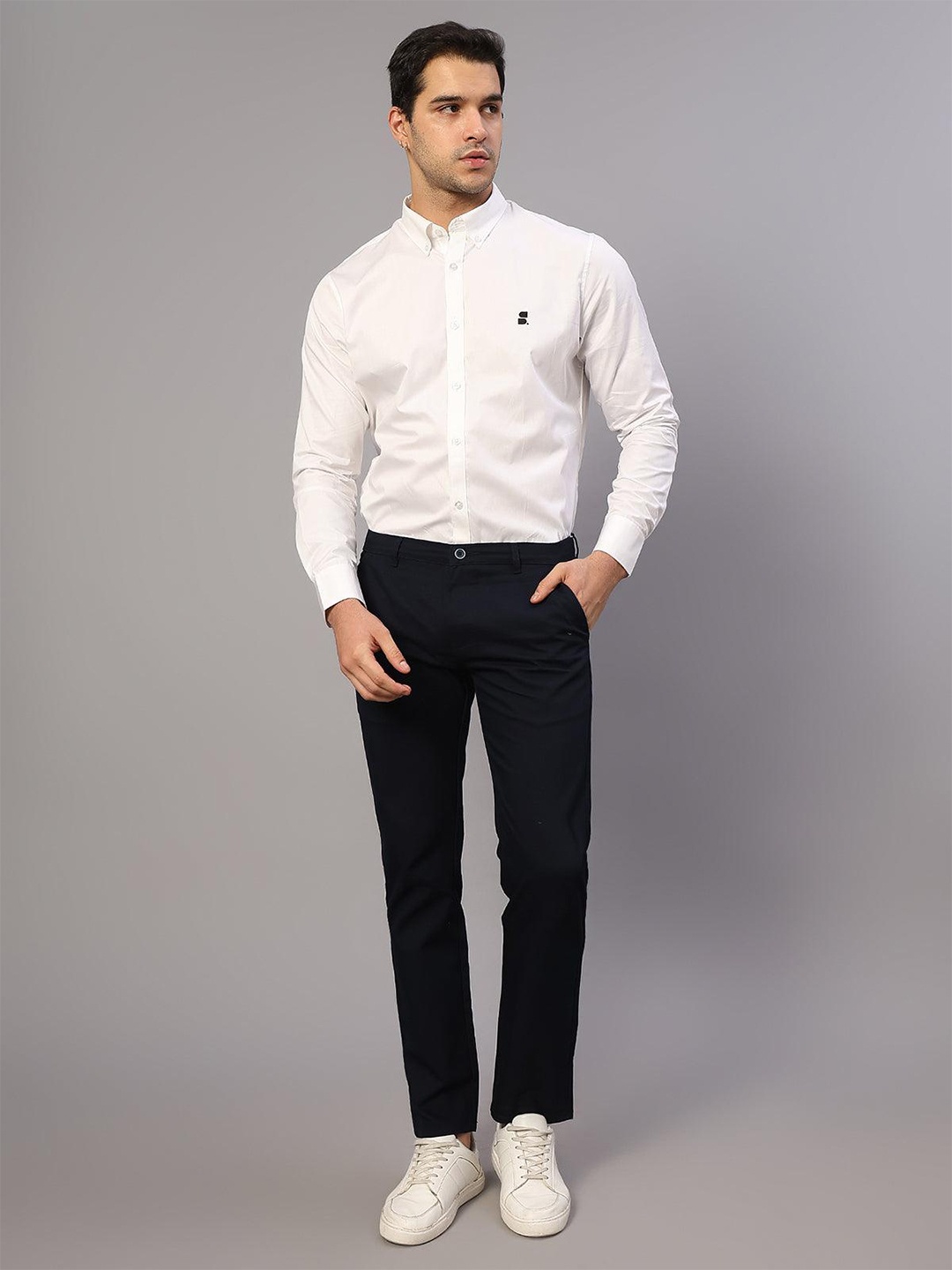 

SUMISO Button-Down Collar Comfort Slim Fit Formal Shirt, White