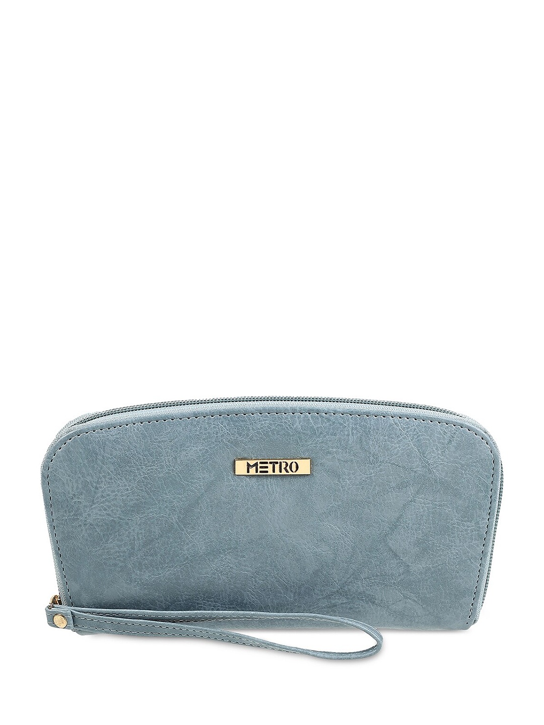 

Metro Women Textured Zip Around Wallet, Blue