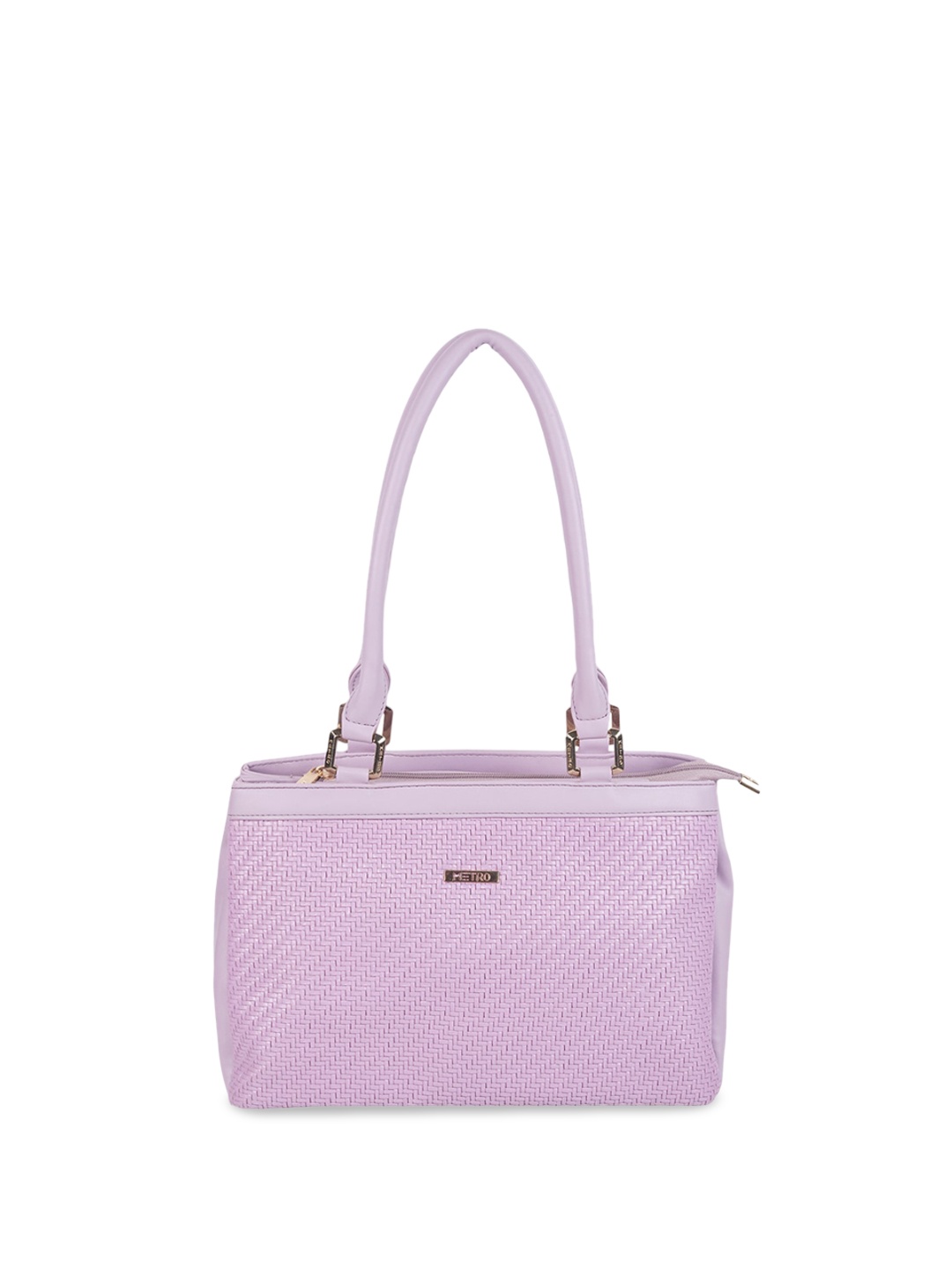 

Metro Textured Structured Shoulder Bag, Purple