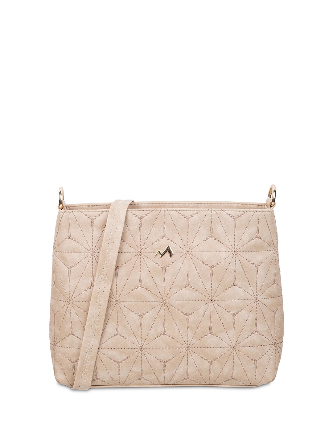 

Metro Textured Structured Sling Bag, Beige