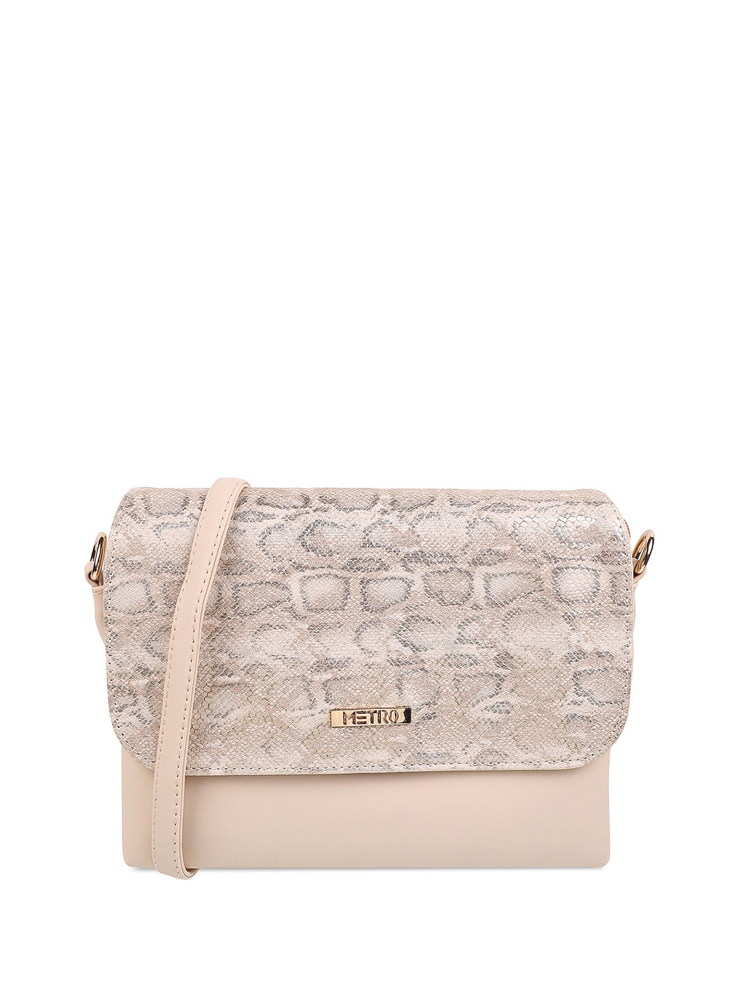 

Metro Textured Structured Sling Bag, Beige