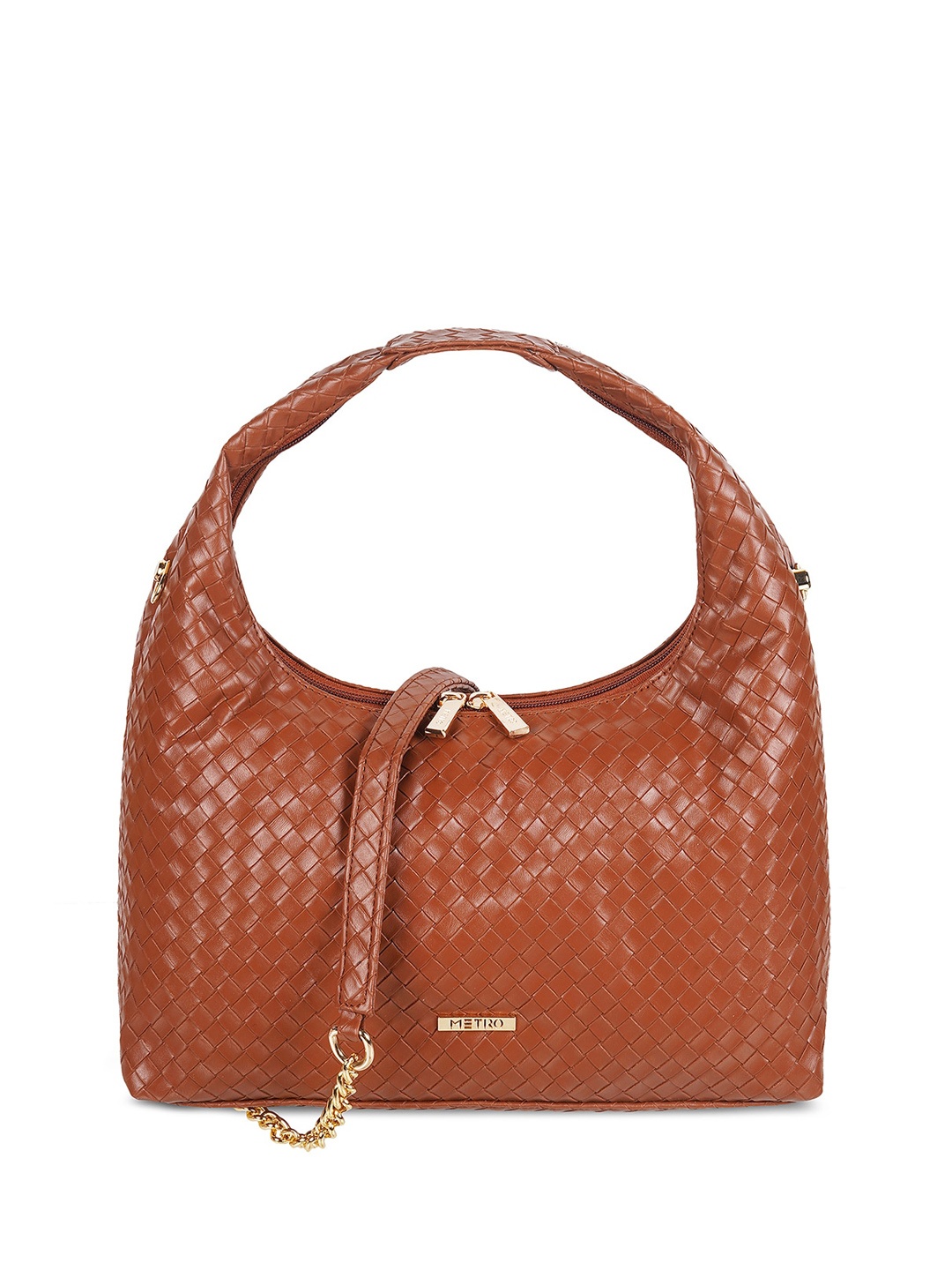 

Metro Textured Structured Hobo Bag, Tan