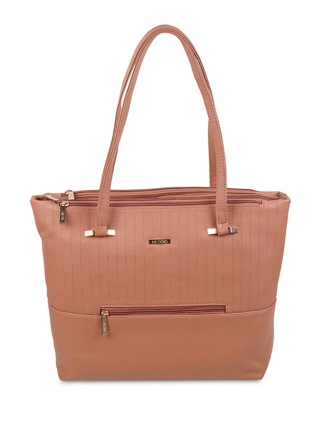 

Metro Textured Oversized Structured Shoulder Bag, Peach