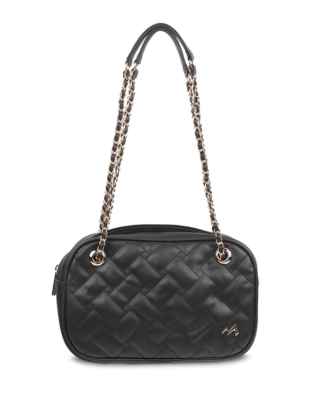 

Metro Textured Structured Shoulder Bag, Black