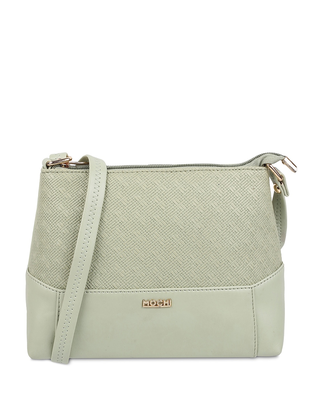 

Mochi Textured Structured Sling Bag, Green