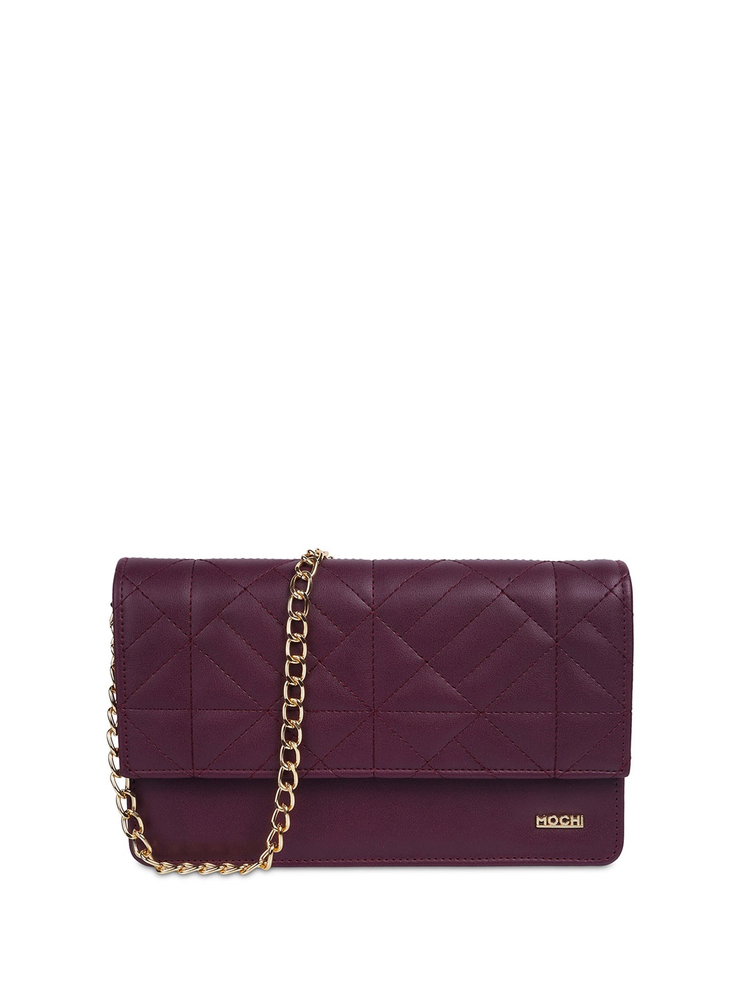 

Mochi Textured Structured Sling Bag with Quilted, Maroon