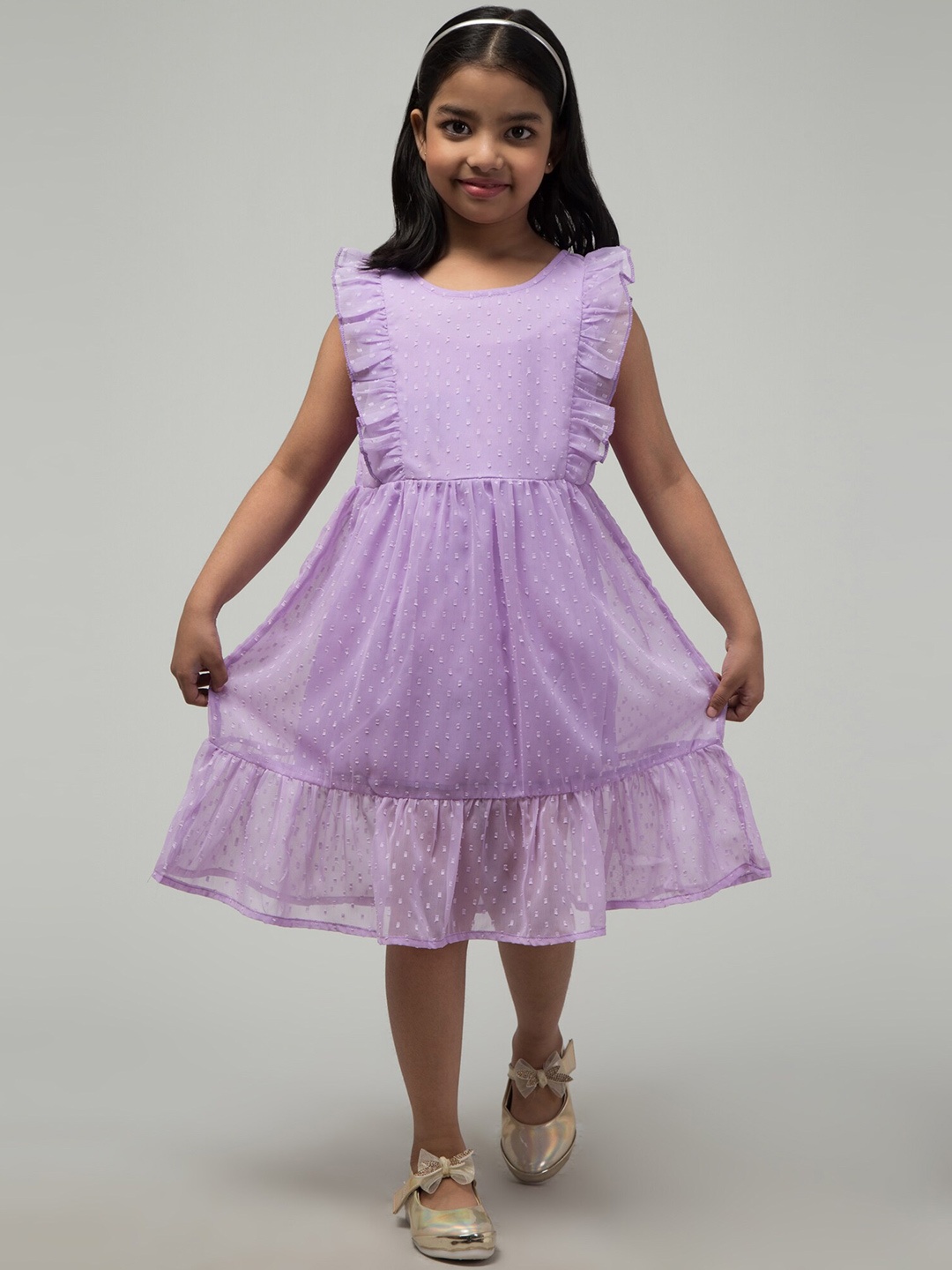 

BAESD Girls Georgette Fit & Flare Dress, Lavender