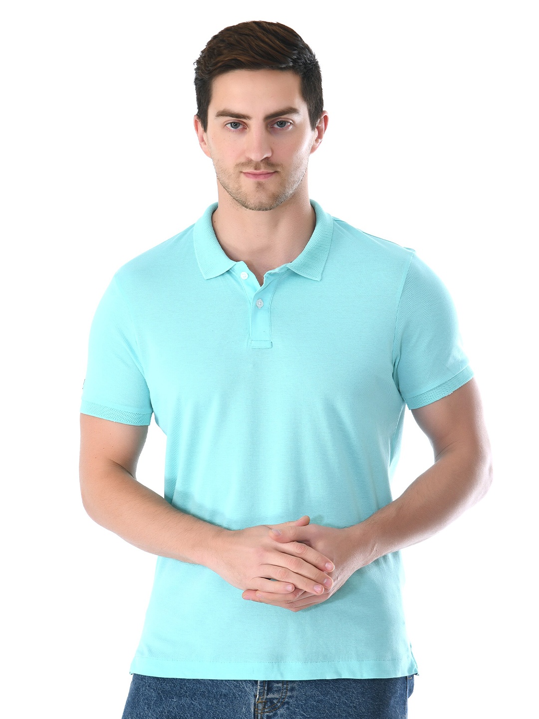 

playR Polo Collar Short Sleeves Regular Fit Dri-FIT T-shirt, Blue