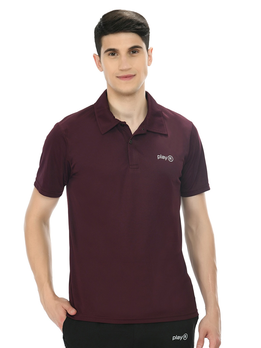 

playR Polo Collar Short Sleeves Regular Fit Dri-FIT T-shirt, Purple