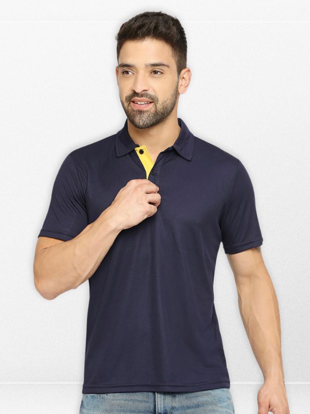 

playR Polo Collar Dri-FIT Casual T-shirt, Navy blue