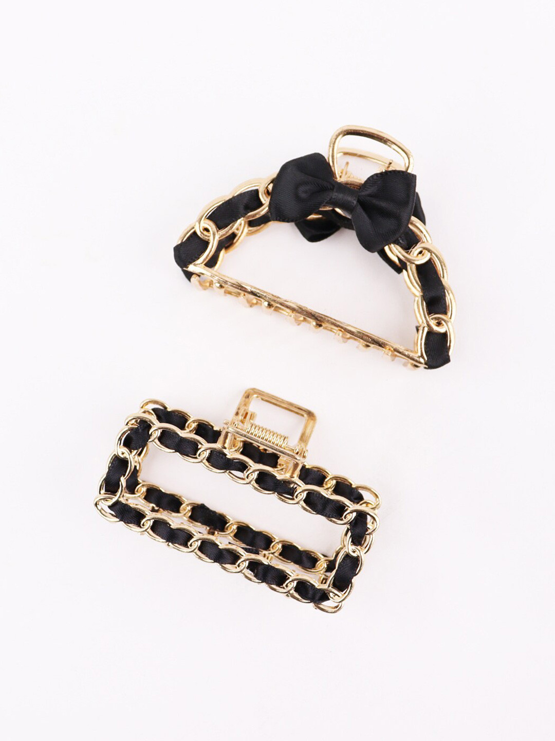 

VAGHBHATT Set of 2 Twist Ribbon Claw Clip, Black