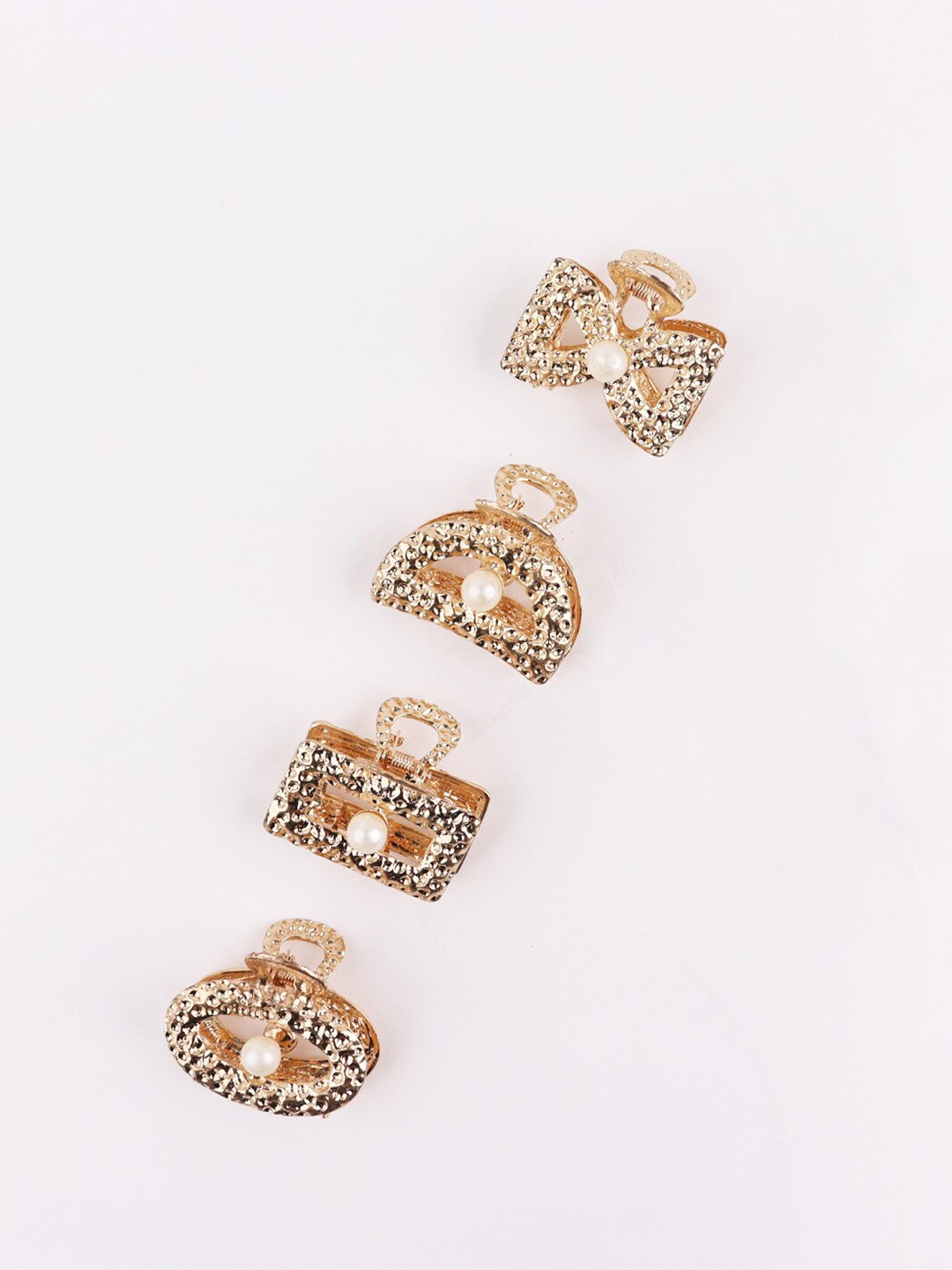 

VAGHBHATT Women Set of 4 Claw Clip, Gold