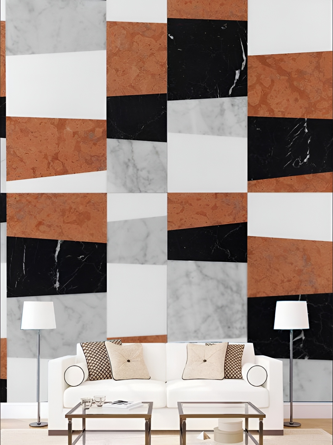 

KSHIRSA Brown & Black Printed Self-Adhesive 3D Wallpaper