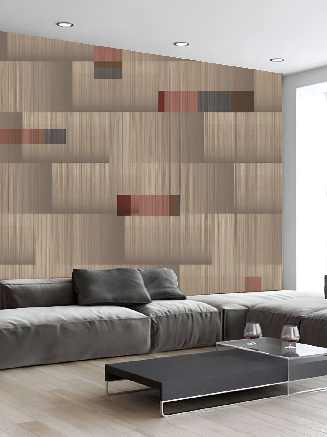 

KSHIRSA Brown & Beige Geometric Printed Self-Adhesive 3D Wallpaper