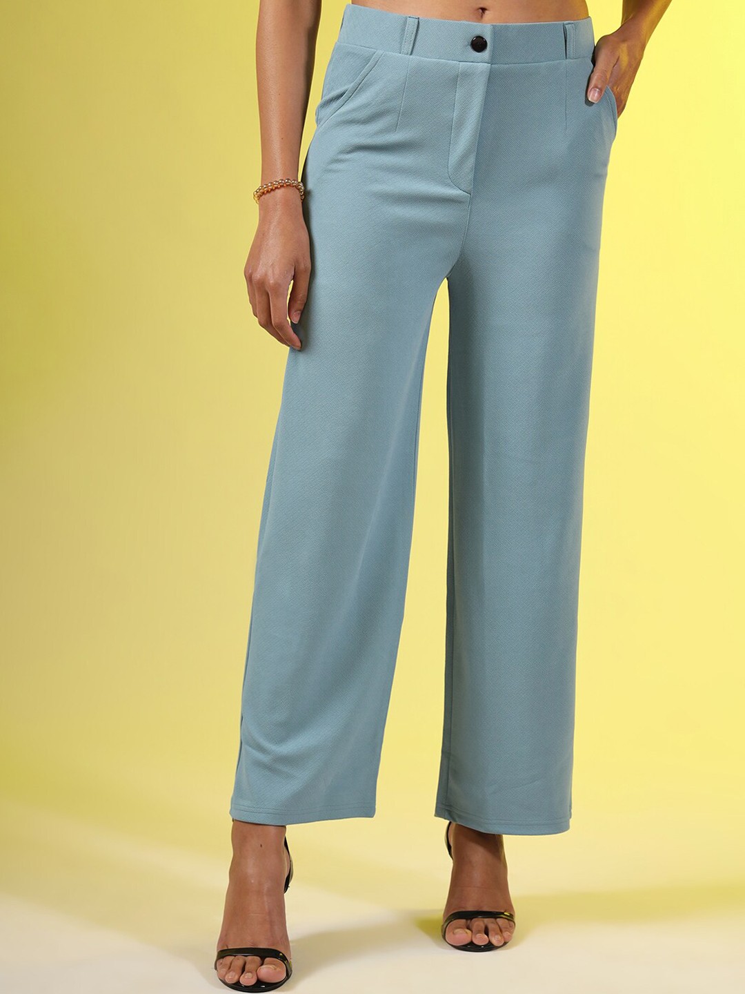 

ASPORA Women Relaxed Straight Leg Straight Fit Trouser, Blue