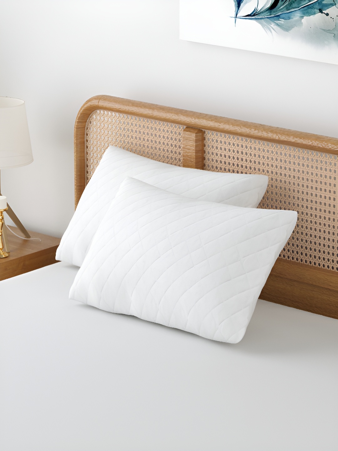 

CURIOUS LIFESTYLE White 2 Pieces Solid Pure Cotton Rectangle Pillow Covers