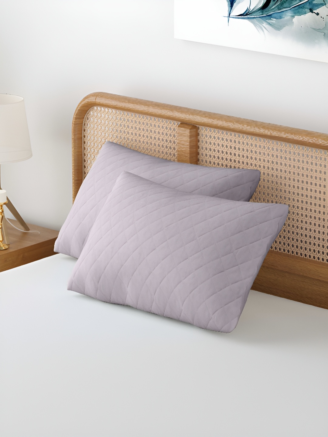 

CURIOUS LIFESTYLE Grey 2 Pieces Pure Cotton Rectangle Pillow Covers