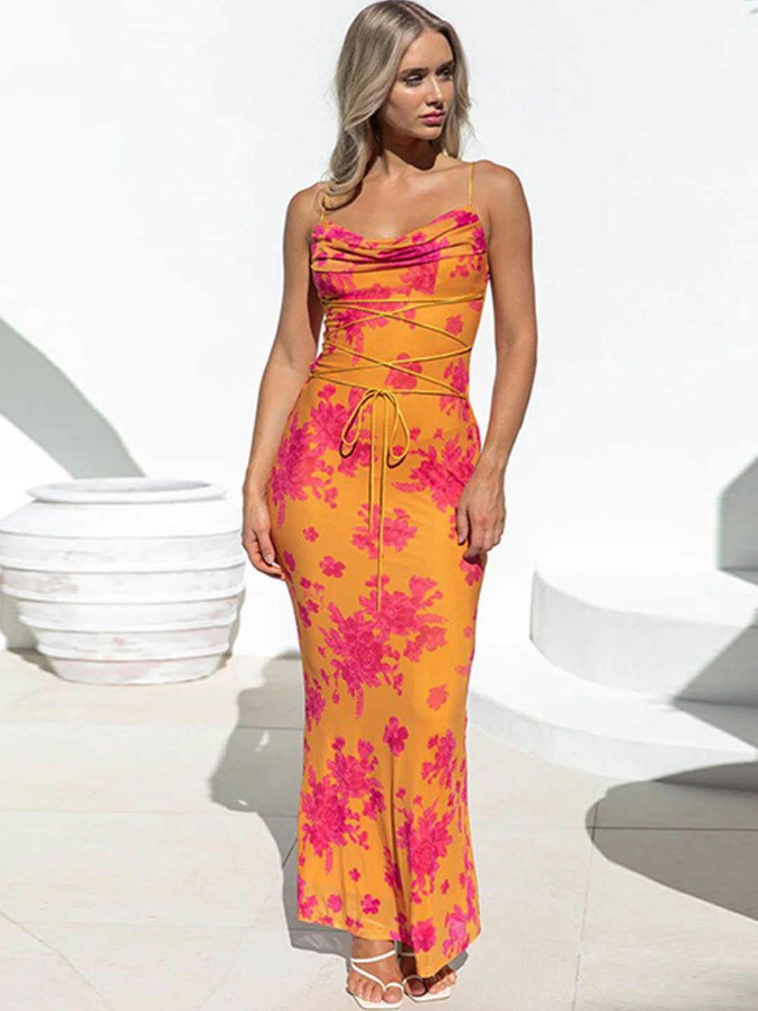 

StyleCast x Revolte Floral Printed Maxi Dress, Orange