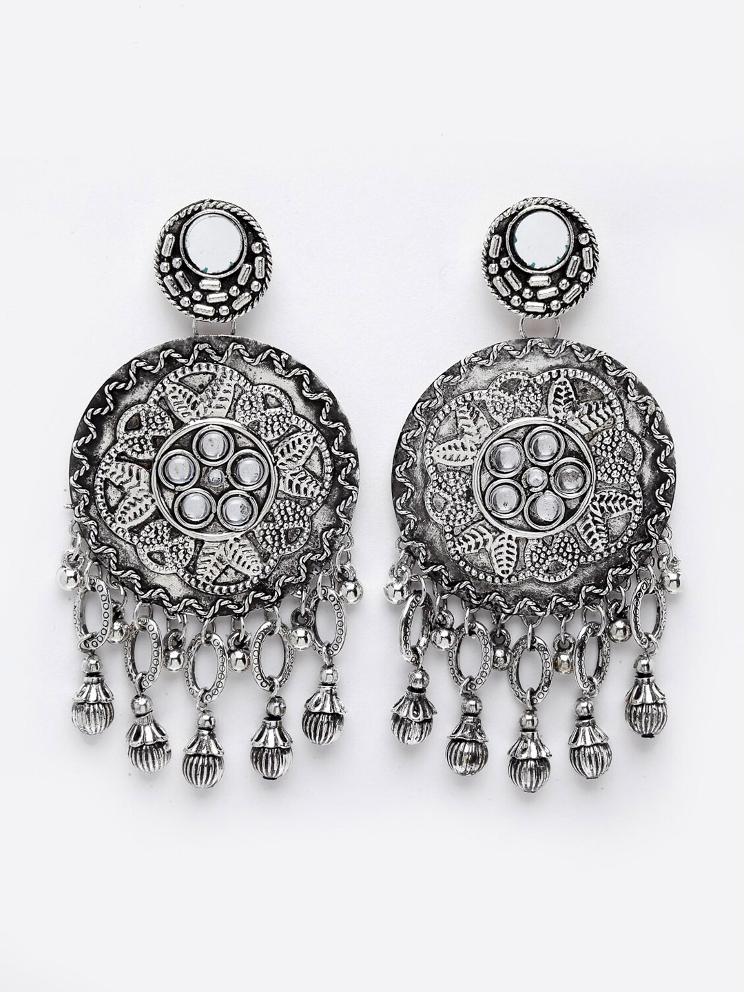 

CHUI MUI Silver-Plated Circular Drop Earrings